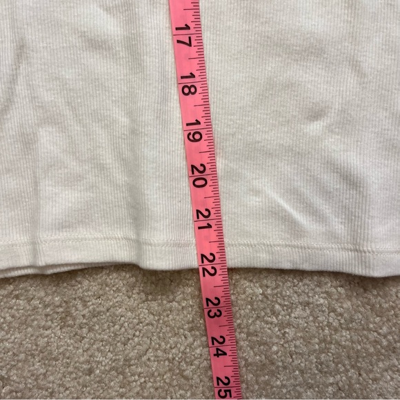 NEW Lucky Brand Shirt Womens Extra Small Ivory White Popover Ribbed Fitted - Picture 9 of 9